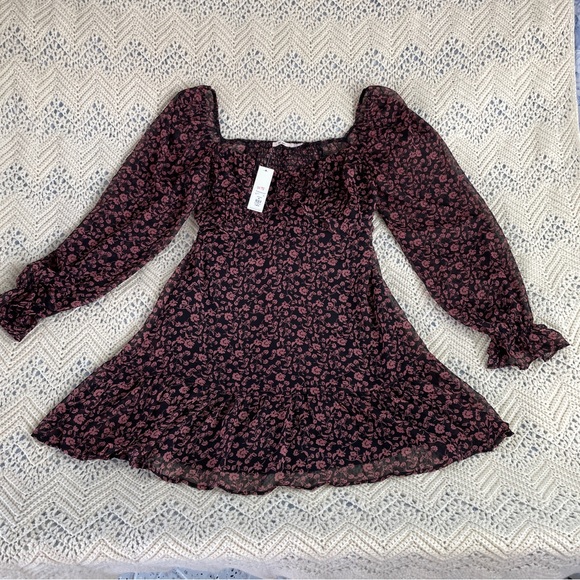 NWT Francescas Dress Mi Ami Maxine Floral Sweetheart Mini Milkmaid Peasant Puff - Picture 3 of 11